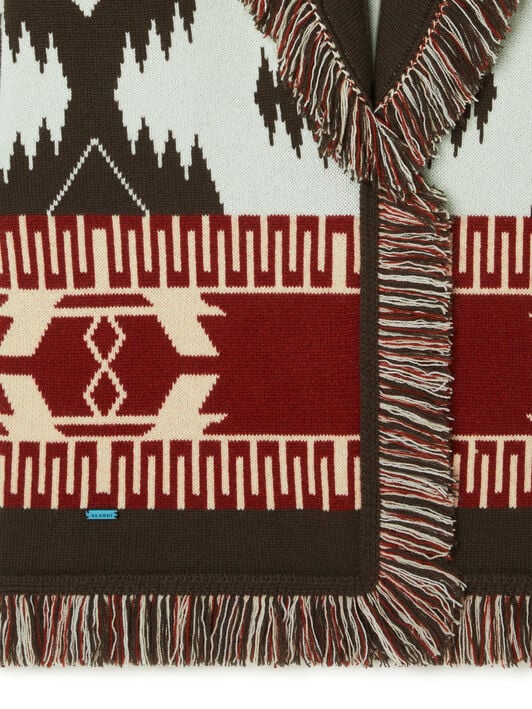 Alanui Icon Jacquard Cardigan Wave-Sandal Wood LWHB064R26KNI027