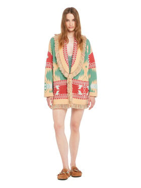 Alanui Icon Jacquard Cardigan Parrot-Peach