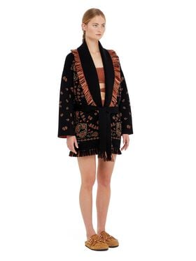 Alanui Bandana Jacquard Cardigan Black-Furnace
