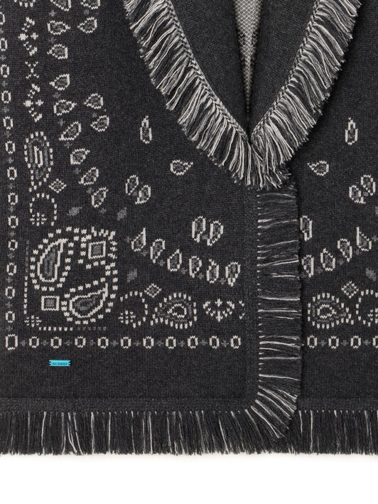 Alanui Bandana Jacquard Cardigan Charcoal-Multicolor LWHB064E25KNI001