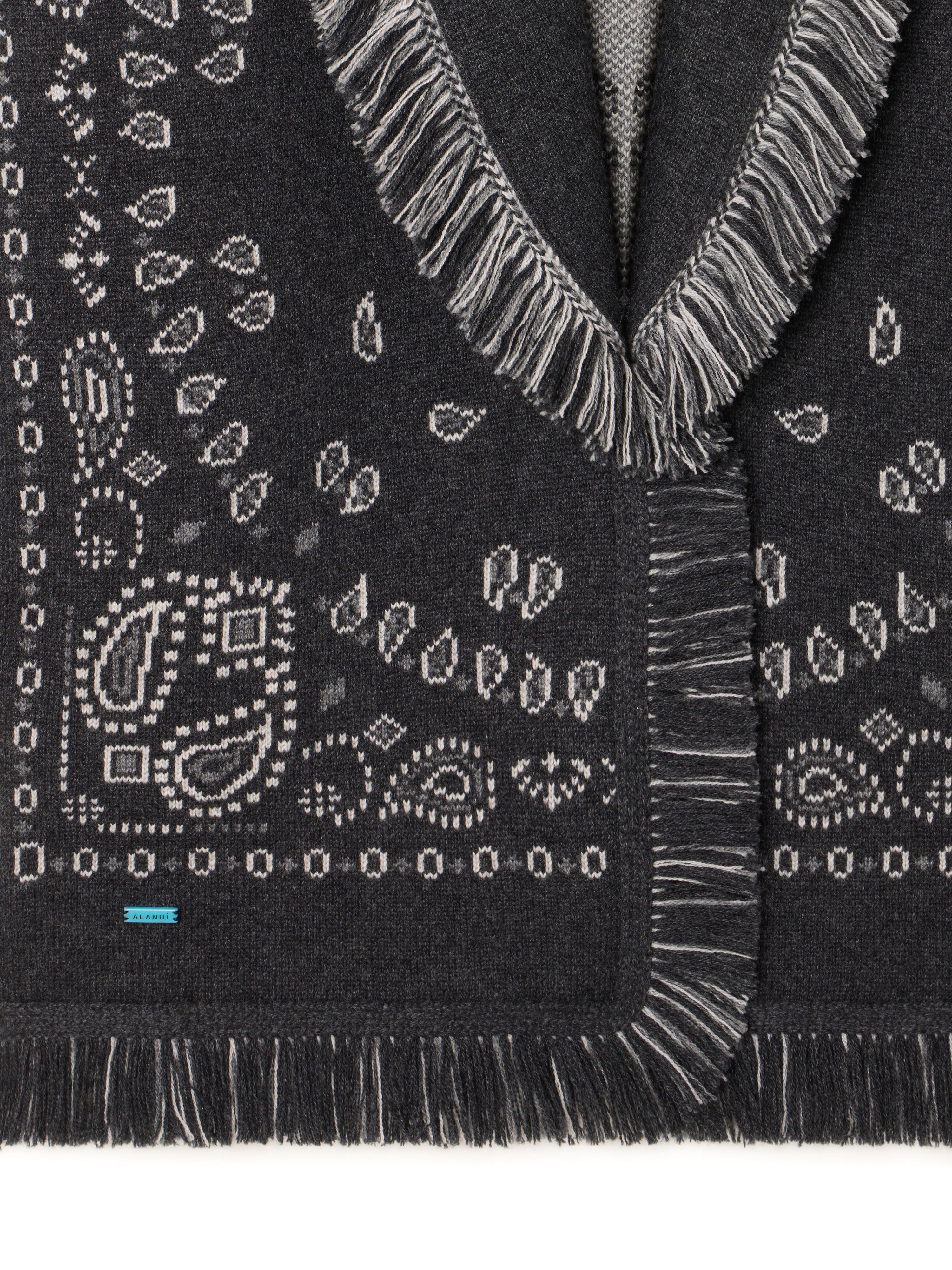 Alanui Bandana Jacquard Cardigan Charcoal-Multicolor LWHB064E25KNI001