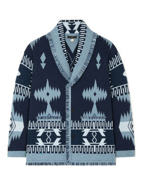 Alanui Icon Jacquard Cardigan Midnight-Denim LMHB038E25KNI001