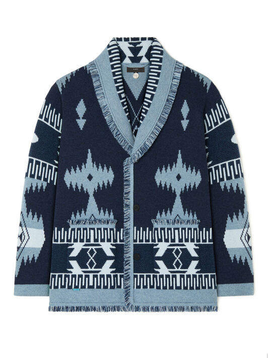 Alanui Icon Jacquard Cardigan Midnight-Denim LMHB038E25KNI001