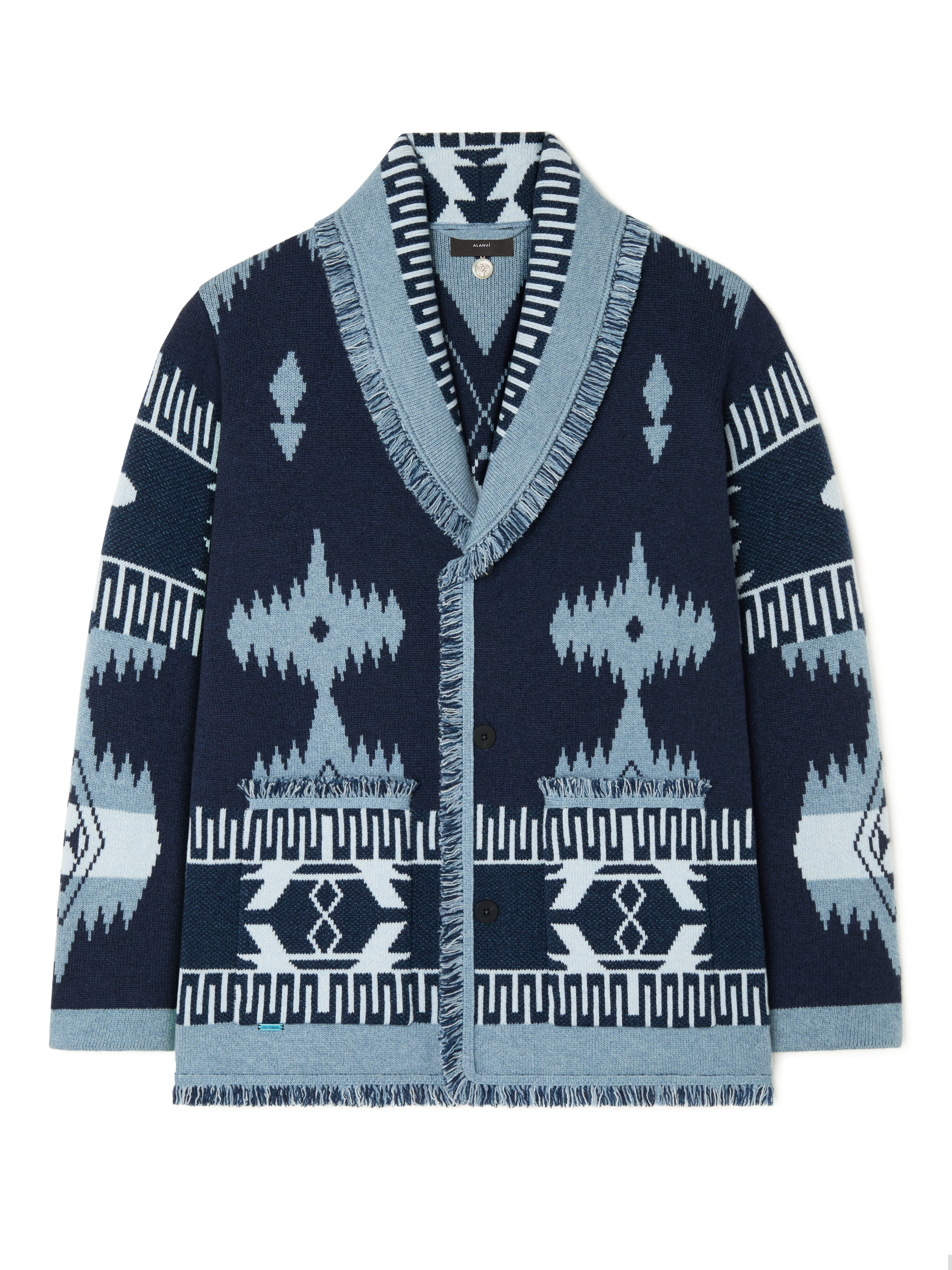 Alanui Icon Jacquard Cardigan Midnight-Denim LMHB038E25KNI001