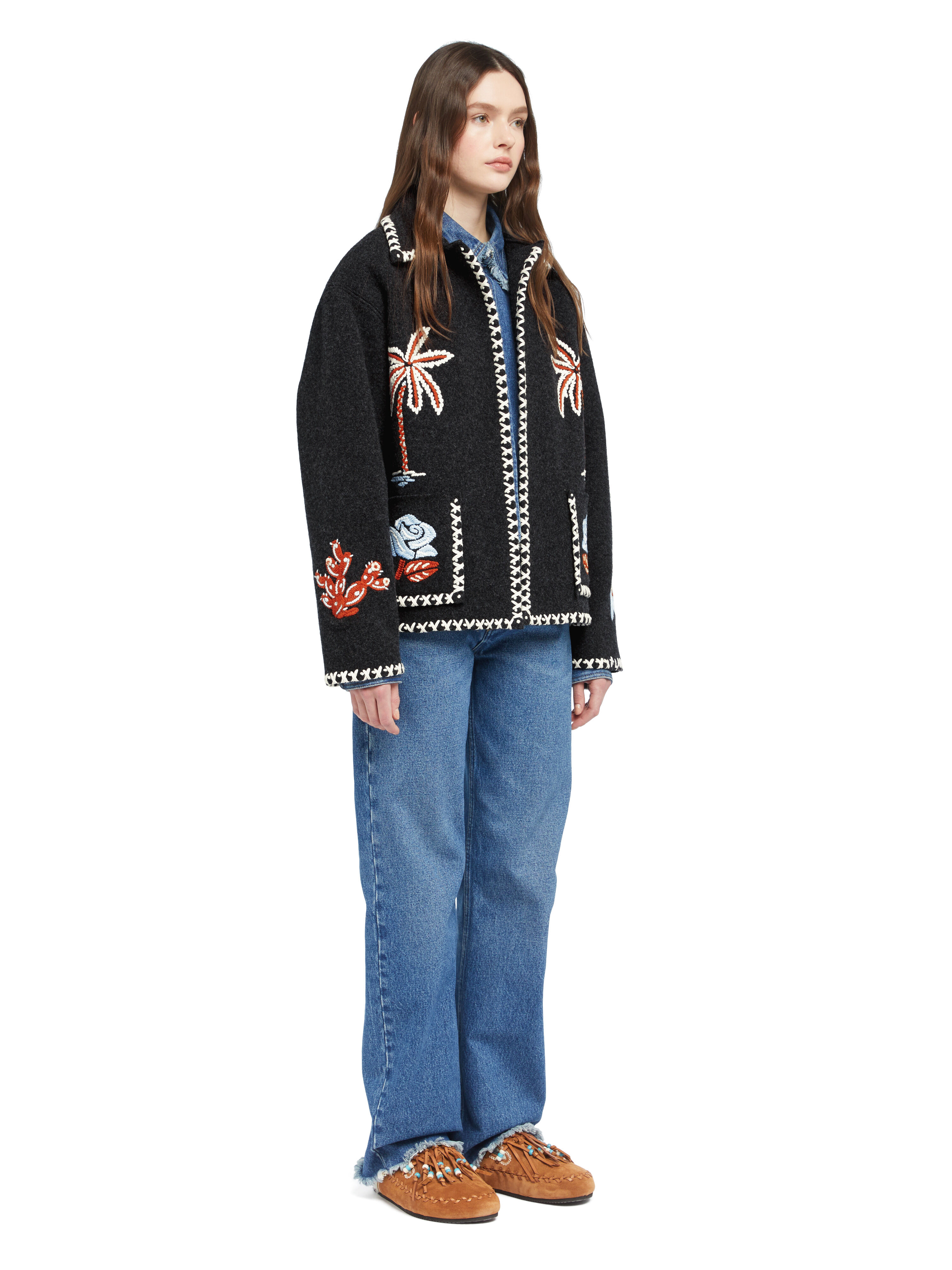Alanui Remember Me Jacket Charcoal-Multicolor LWHQ01BE25KNI002