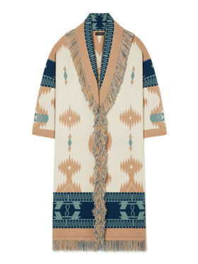 Alanui Icon Jacquard Coat Chalk-Sand LWHQ003R26KNI001
