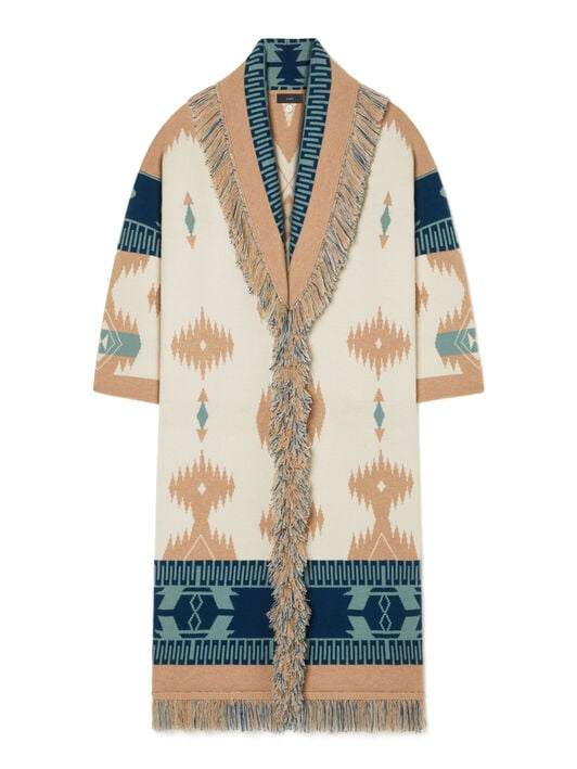 Alanui Icon Jacquard Coat Chalk-Sand LWHQ003R26KNI001