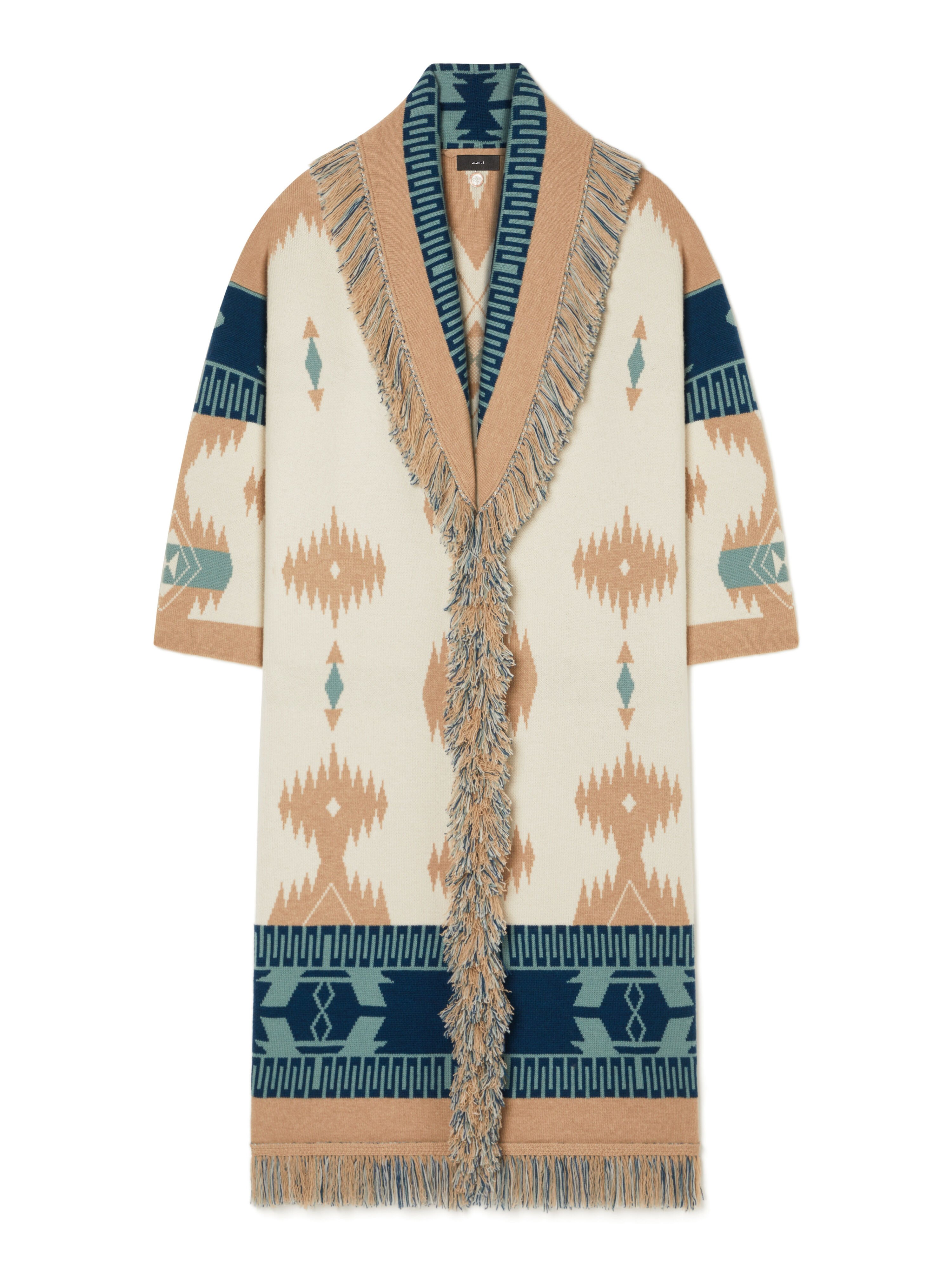 Alanui Icon Jacquard Coat Chalk-Sand LWHQ003R26KNI001