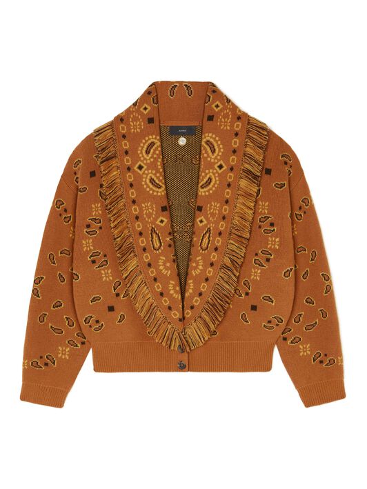 Alanui Bandana Jacquard Cardi-Bomber Tamarind-Multicolor LWHB026E24KNI001