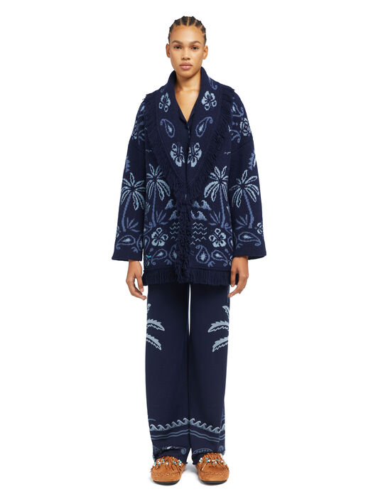 Alanui Glimpse Of Eden Cardigan Midnight-Denim LWHB064E25KNI00C