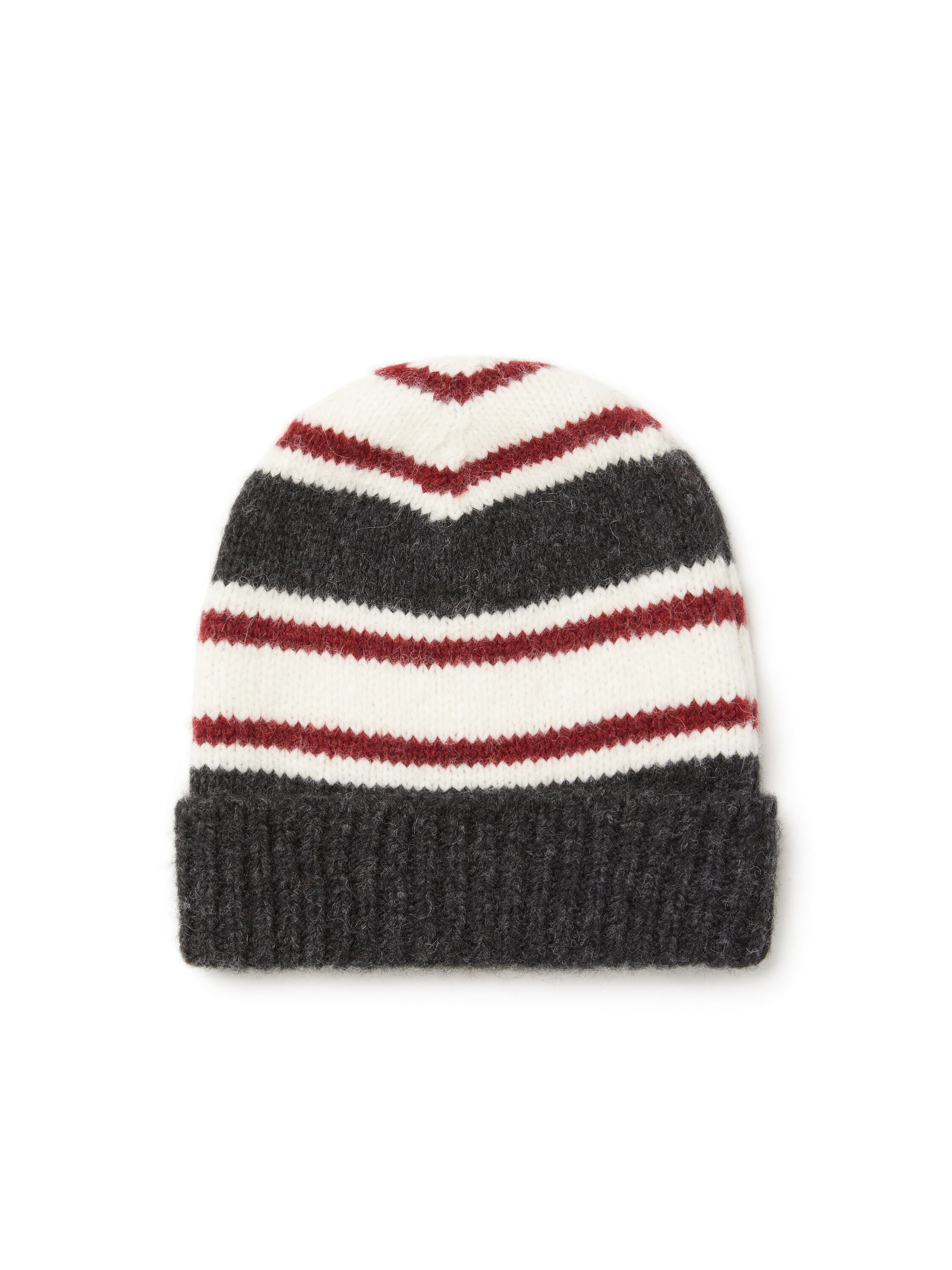 Alanui Grunge Stripes Beanie Charcoal-Ruby LWLC012E25KNI001