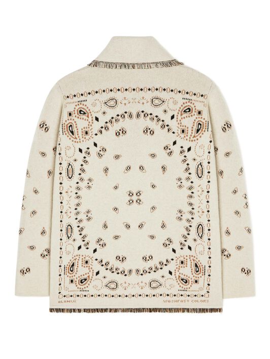 Alanui Bandana Jacquard Cardigan Curcuma LMHB039R24KNI006