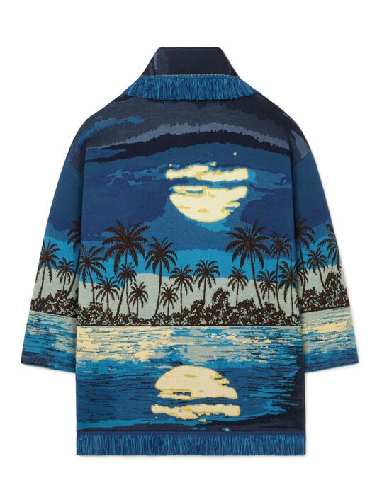 Alanui Lost In The Blue Cardigan Deep Blue-Multicolor LWHB064R26KNI020