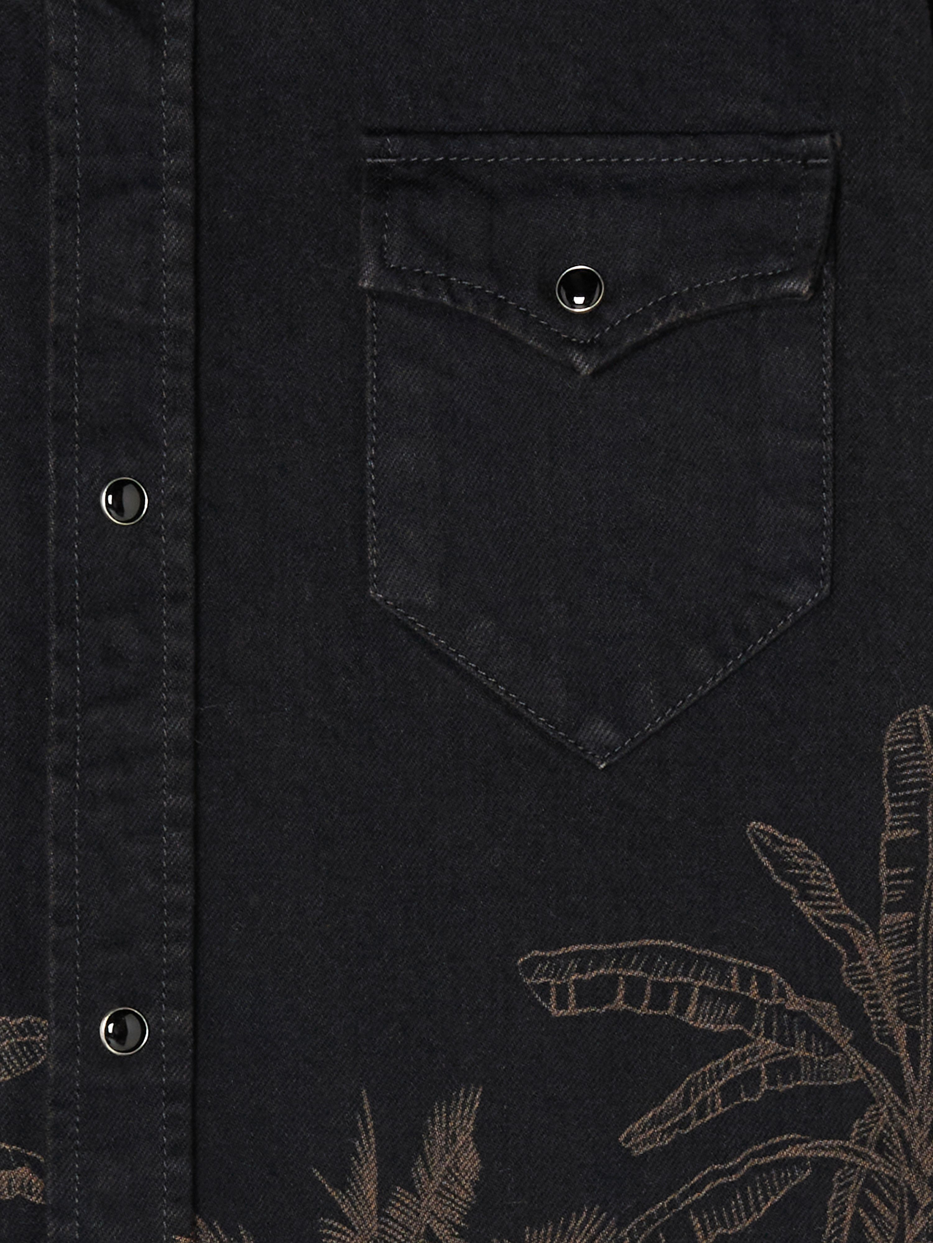Alanui Jungle Toile De Jouy Denim Shirt Black-Almond LMYD007R25DEN004