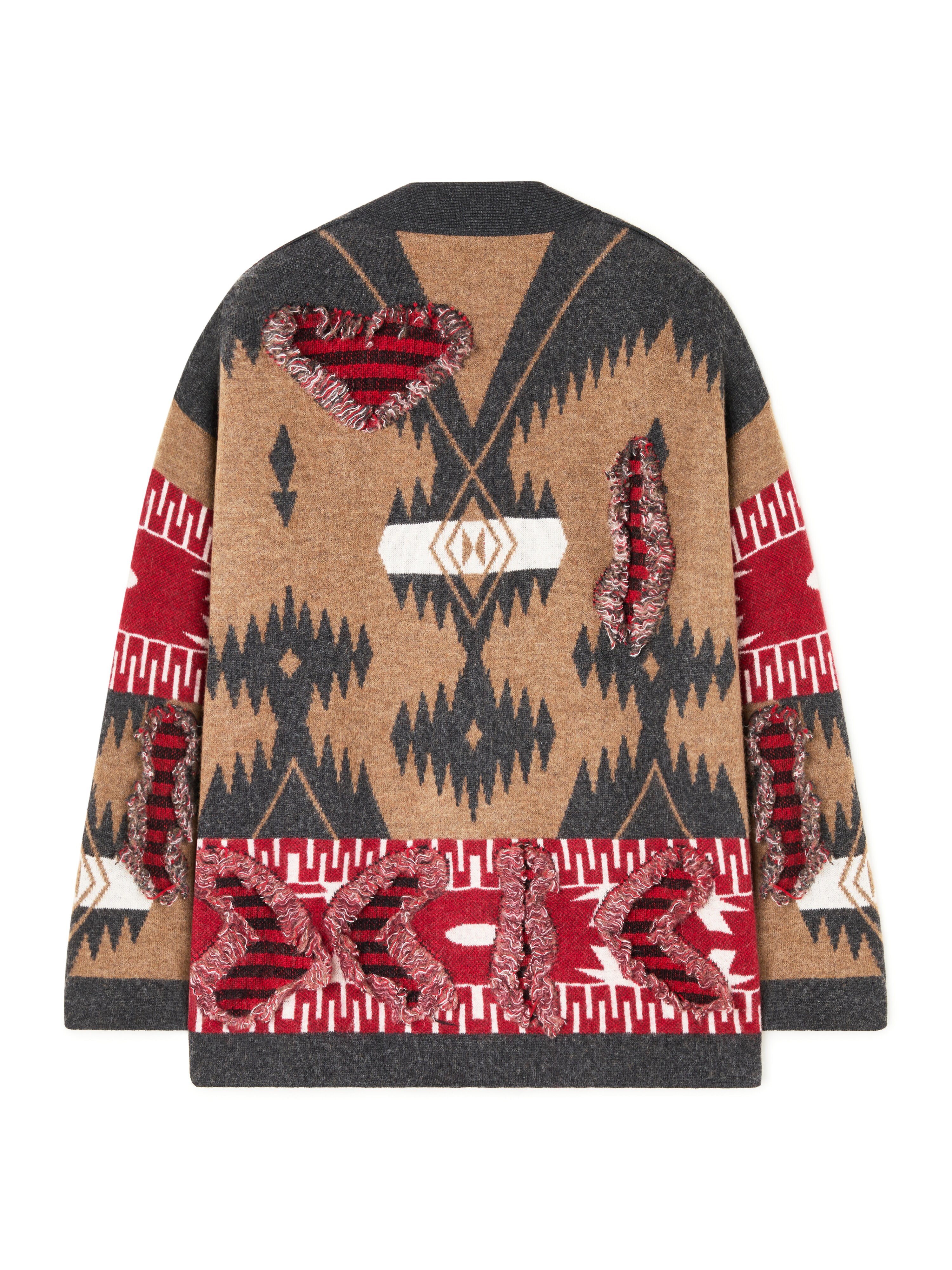 Alanui Grunge Anthem Cardigan Camel-Iron LMHB027E25KNI002