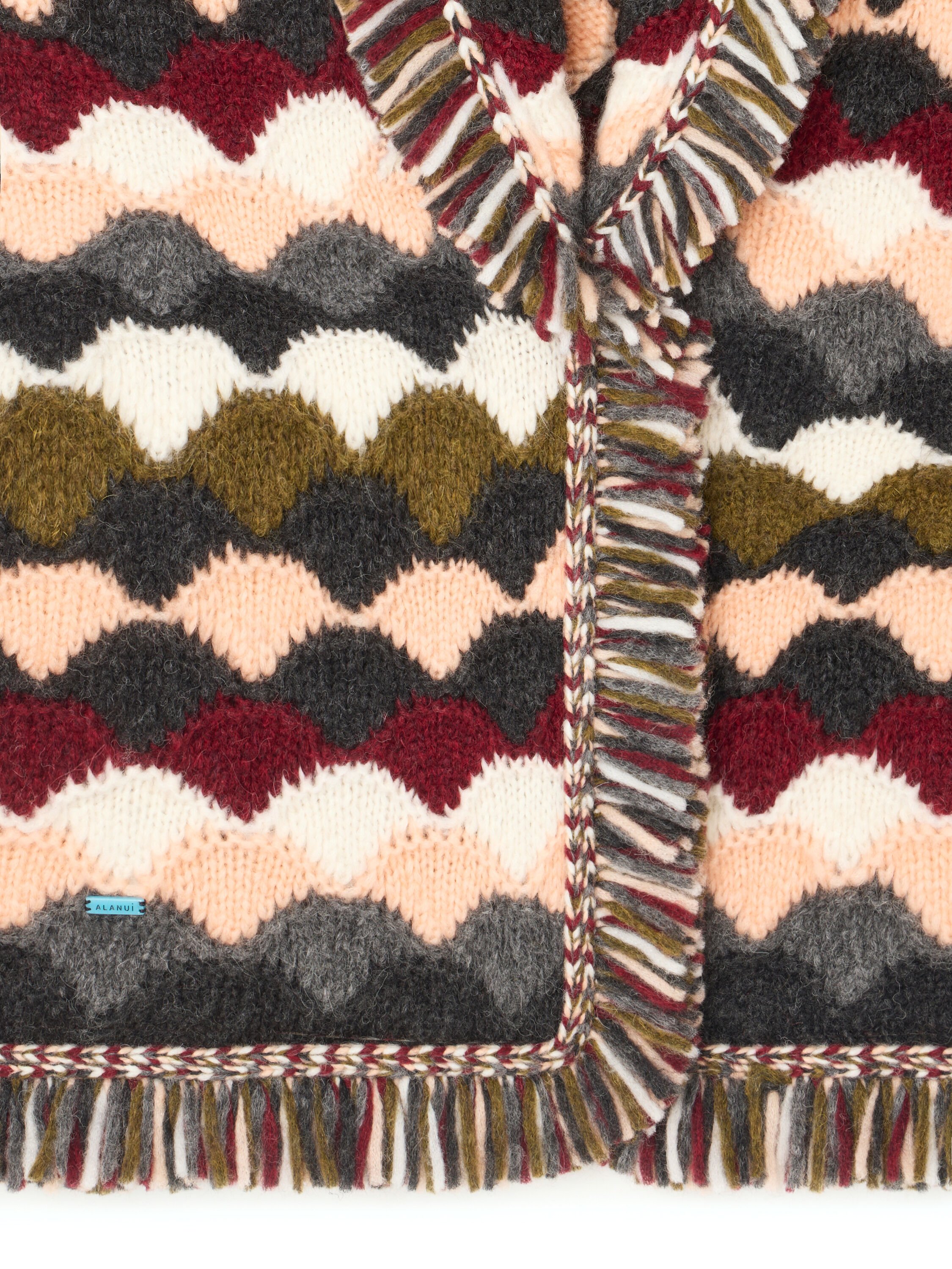 Alanui Shattered Stripes Cardigan Olive-Multicolor LWHB064E25KNI003