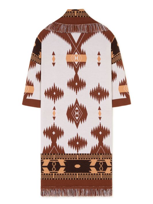 Alanui Icon Jacquard Coat Chalk-Pecan LWHQ003R25KNI001