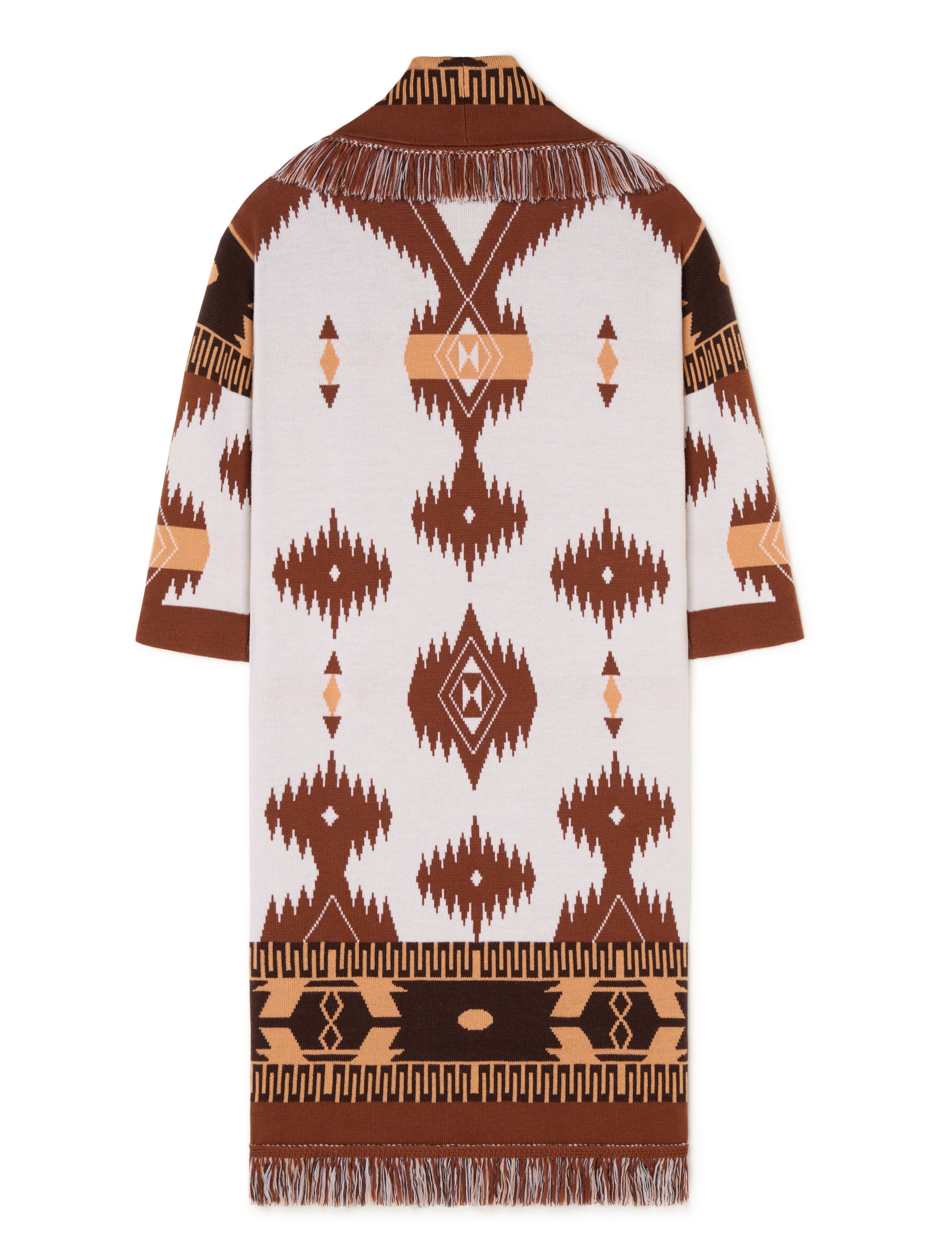Alanui Icon Jacquard Coat Chalk-Pecan LWHQ003R25KNI001