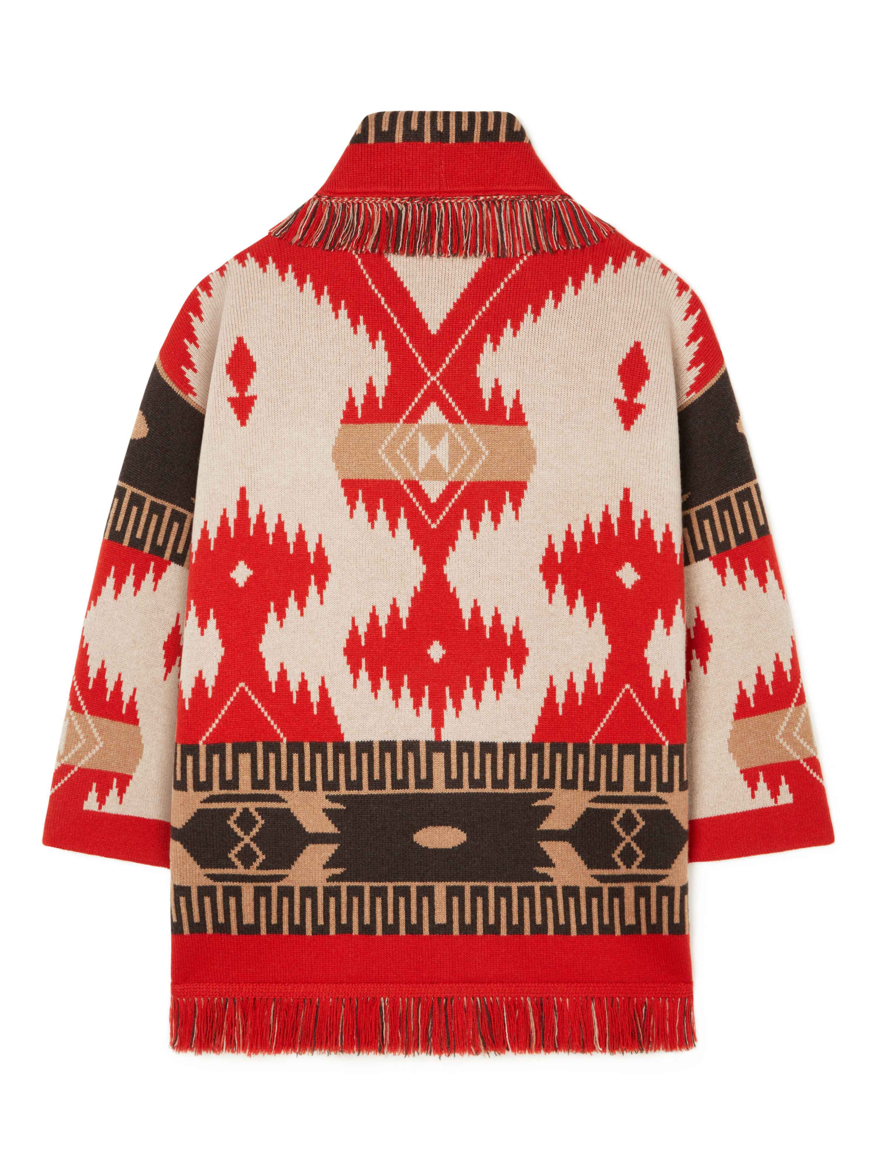 Alanui Icon Jacquard Cardigan Sand Fire LWHB064F23KNI001