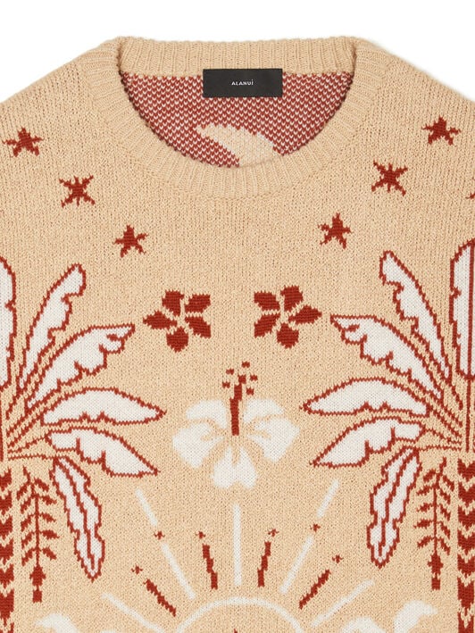 Alanui Echoes Of The Island Sweater Pink Sand-Chalk LWHE068R26KNI001