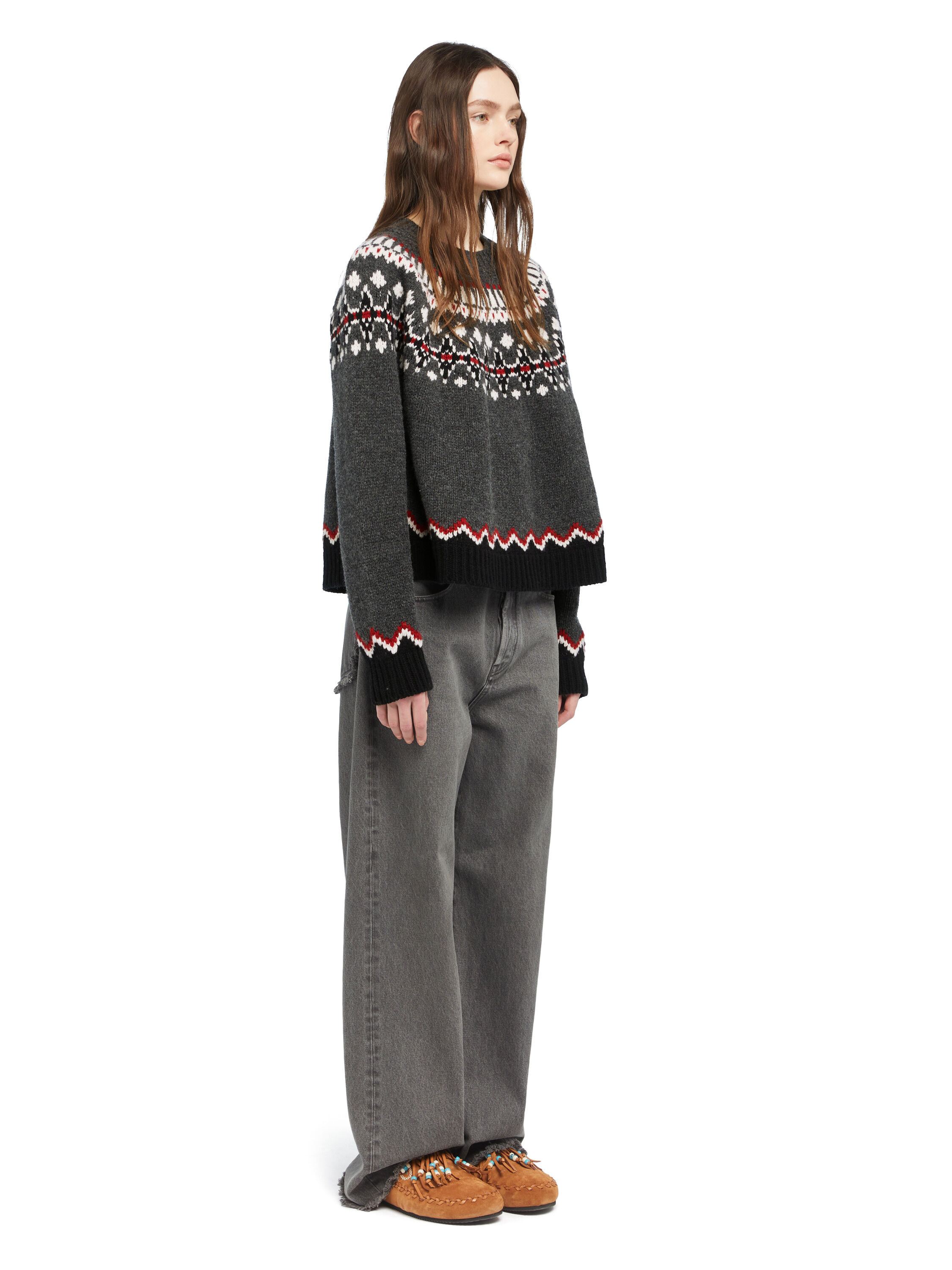 Alanui Sweet Winter Sweater Black Grey-Multicolor LWHE061E25KNI001