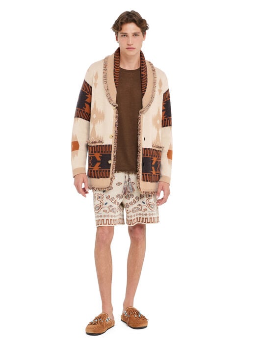 Alanui Icon Jacquard Cardigan Chalk-Cococa Delight LMHB038R26KNI002