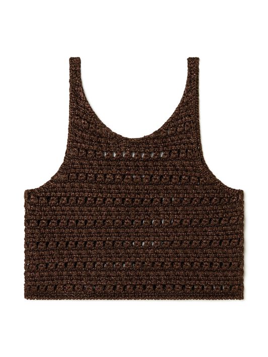 Alanui Ray Of Light Top Coffee LWHT004R25KNI001