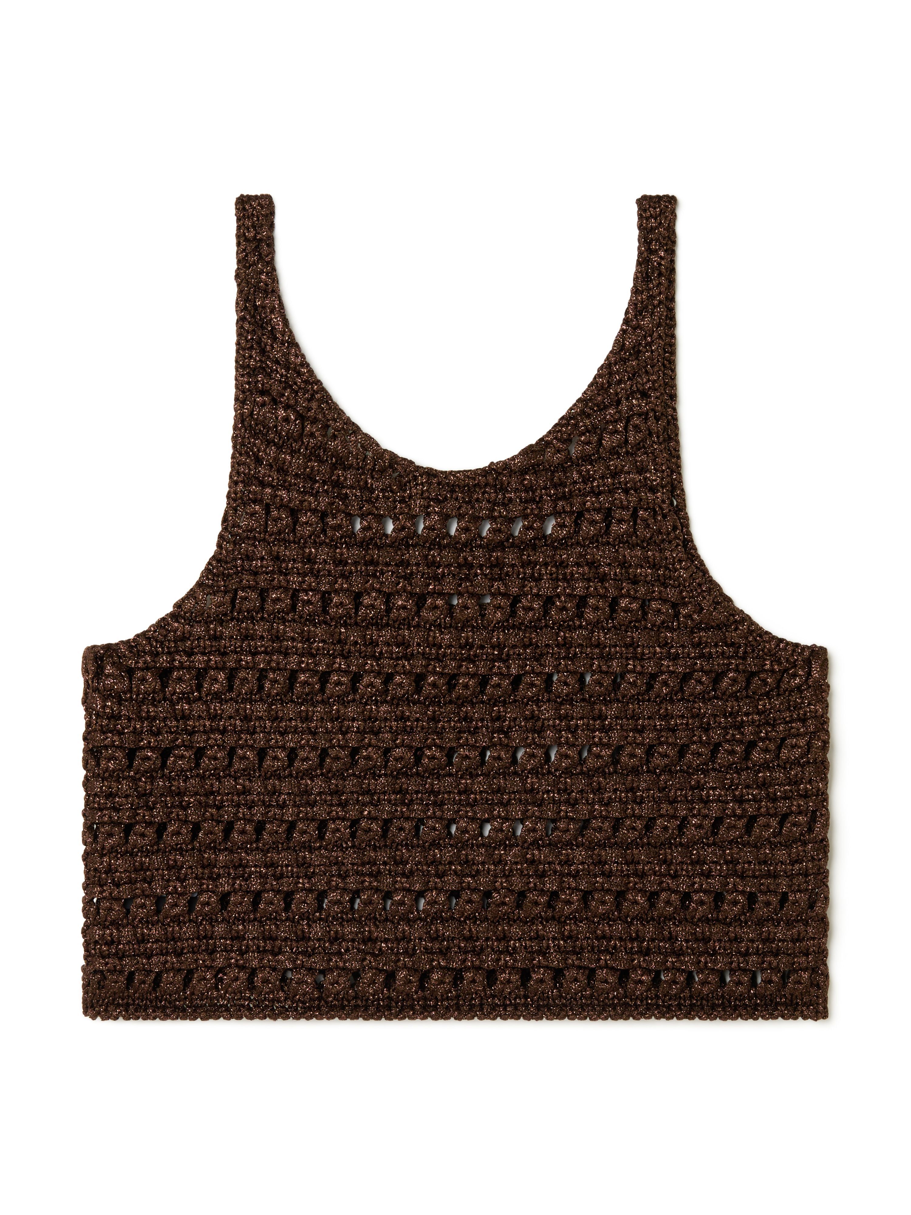 Alanui Ray Of Light Top Coffee LWHT004R25KNI001
