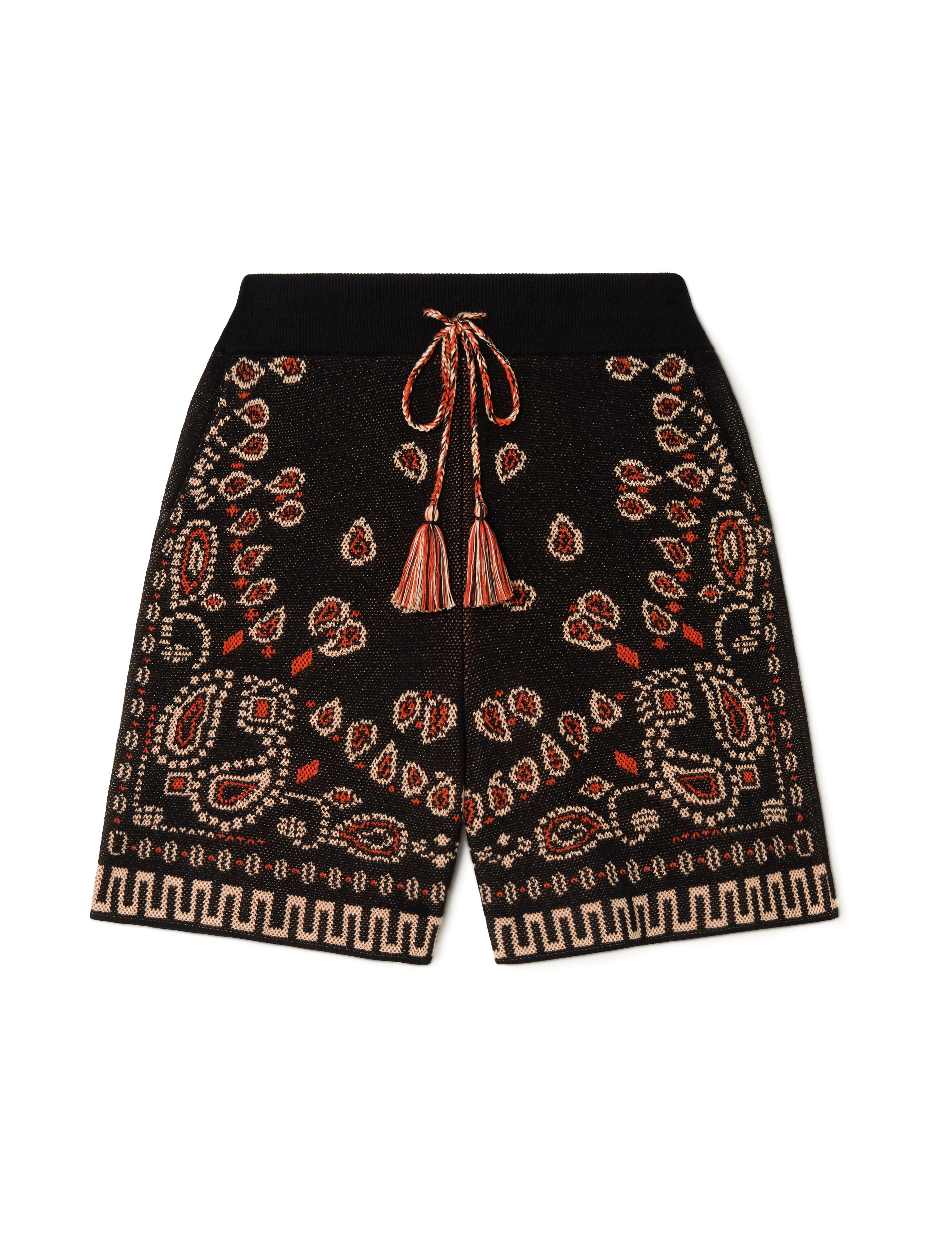Alanui Cotton Piquet Bandana Bermuda Black-Furnace LMHM003R25KNI001