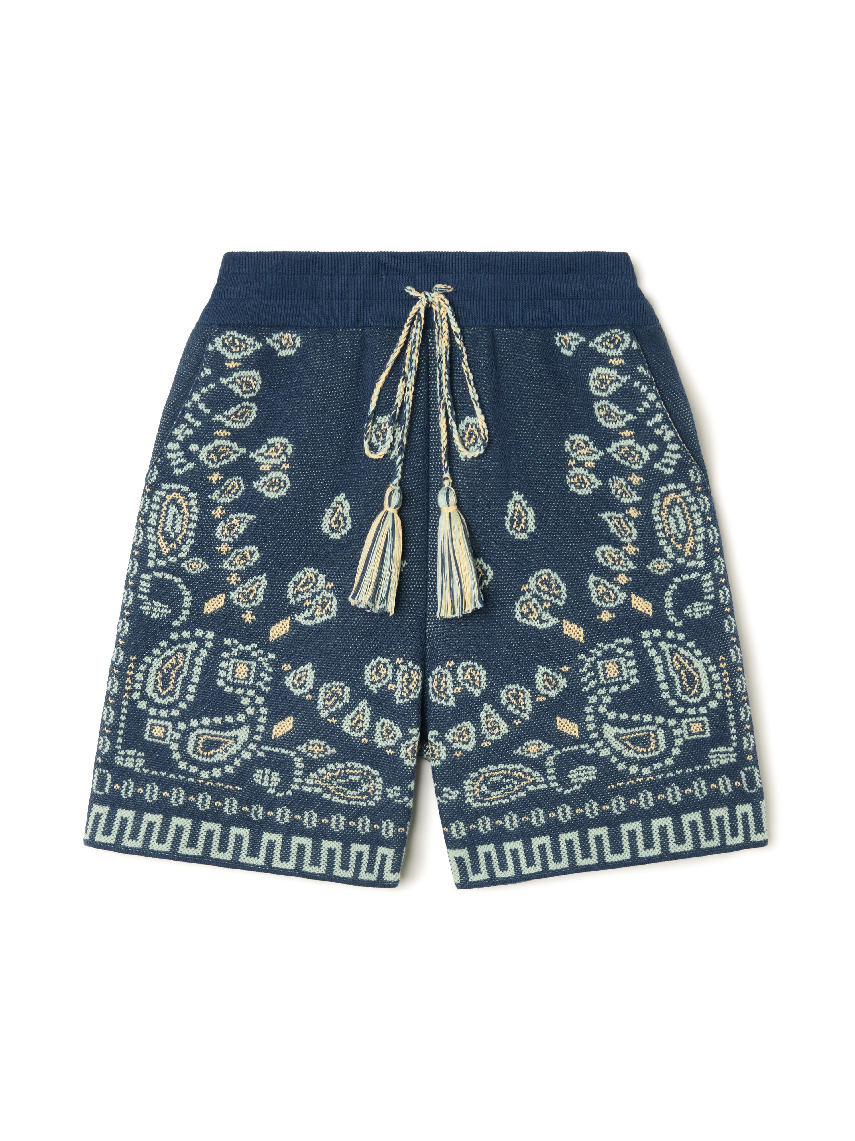 Alanui Cotton Piquet Bandana Bermuda Arbour-Light Blue LMHM003R26KNI002 Alanui Cotton Piquet Bandana Bermuda Arbour-Light Blue LMHM003R26KNI002