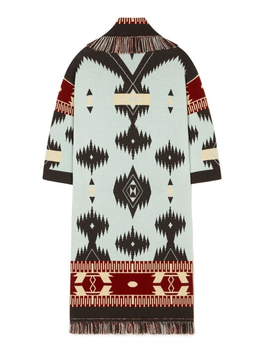 Alanui Icon Jacquard Coat Wave-Sandal Wood LWHQ003R26KNI001