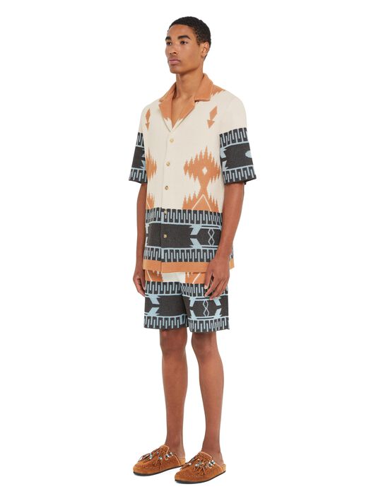 Alanui Cotton Piquet Icon Shirt Chalk-Pecan LMHY001R25KNI002