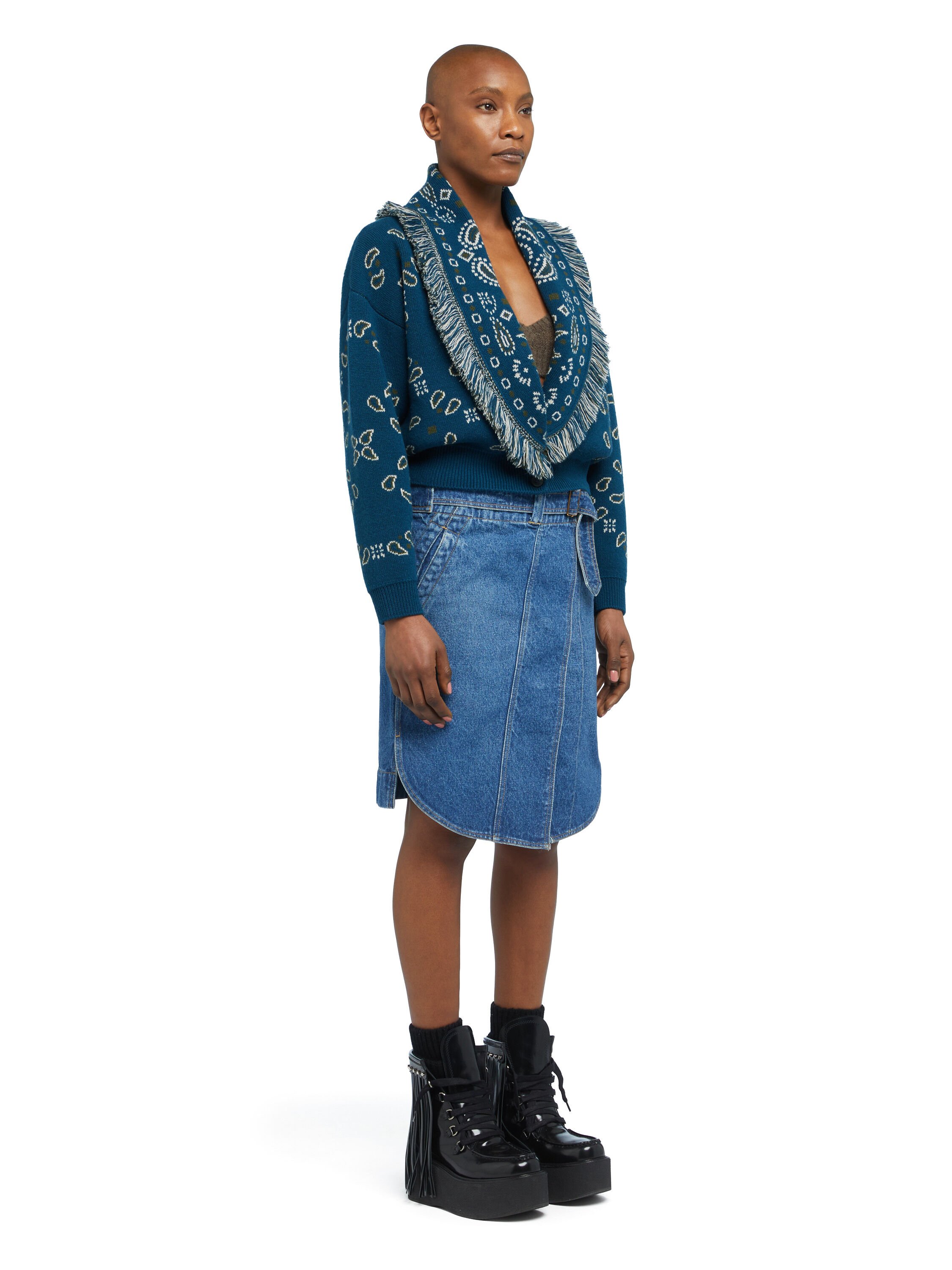 Alanui Bandana Jacquard Cardi-Bomber Arbour-Multicolor LWHB026E25KNI001