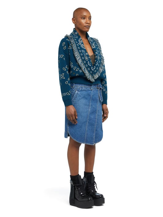 Alanui Bandana Jacquard Cardi-Bomber Arbour-Multicolor LWHB026E25KNI001 Alanui Bandana Jacquard Cardi-Bomber Arbour-Multicolor LWHB026E25KNI001