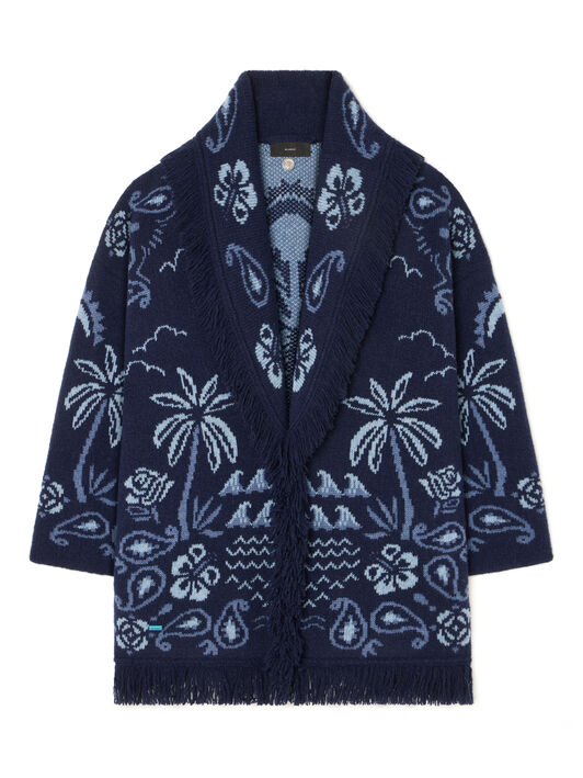Alanui Glimpse Of Eden Cardigan Midnight-Denim LWHB064E25KNI00C