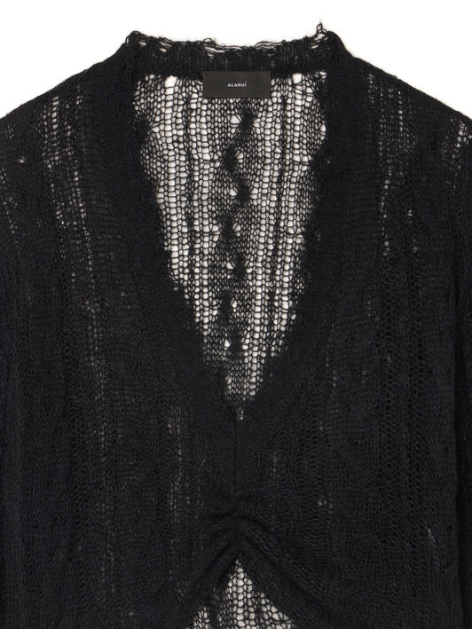 Alanui Desert Drift V Neck Black LWHD001E25KNI001