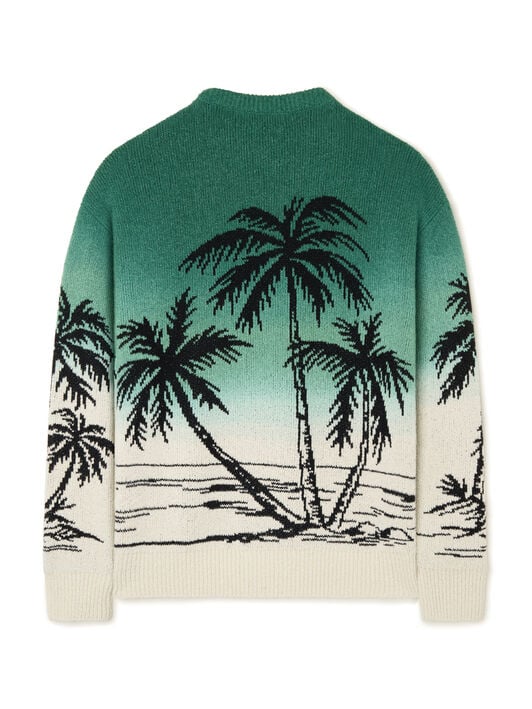 Alanui Wave Bloom Sweater Green Tide-Chalk LMHE033R26KNI004 Alanui Wave Bloom Sweater Green Tide-Chalk LMHE033R26KNI004