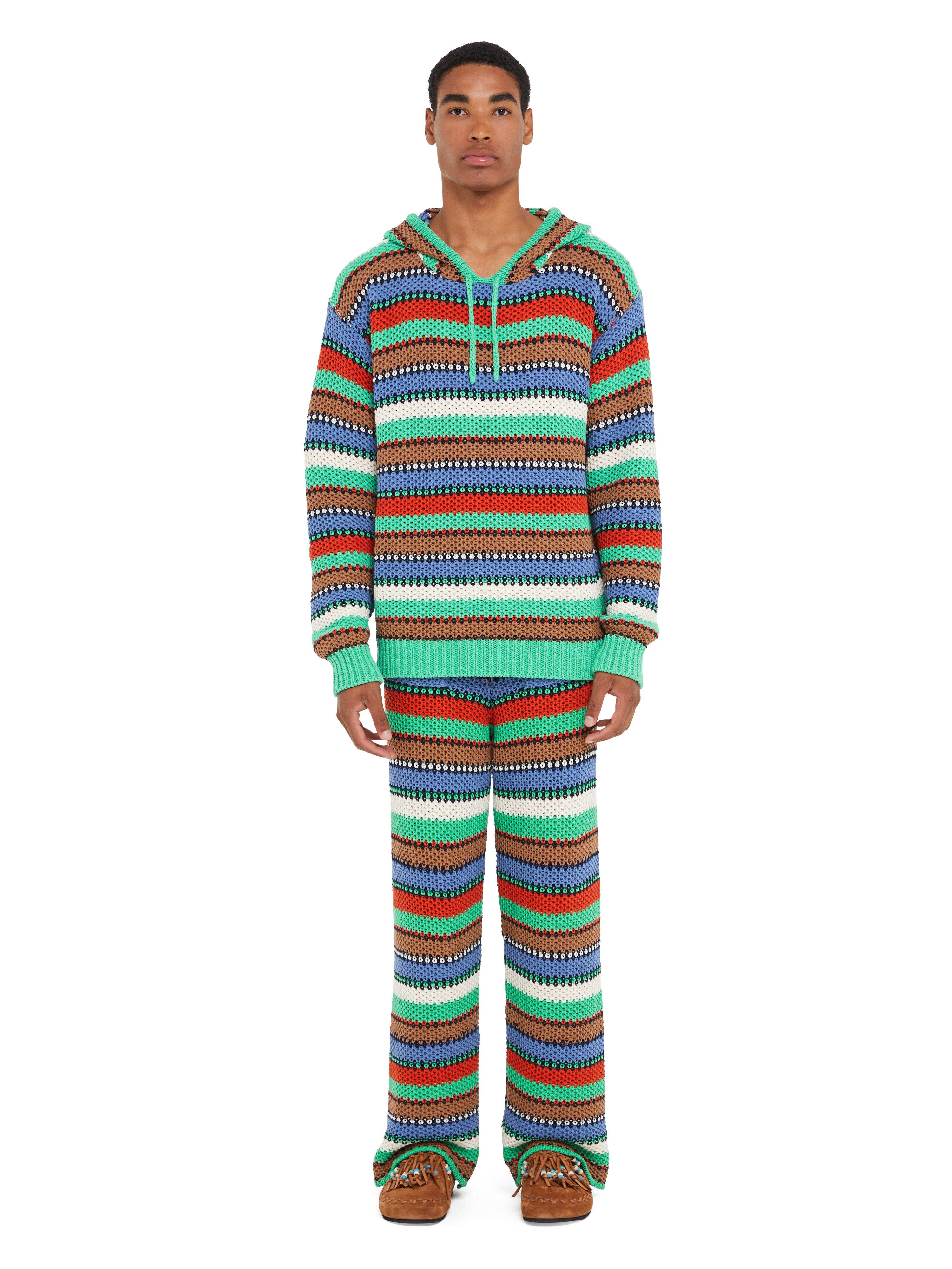Alanui Sunny Stripes Hoodie Turquoise-Multicolor LMHU003R25KNI001