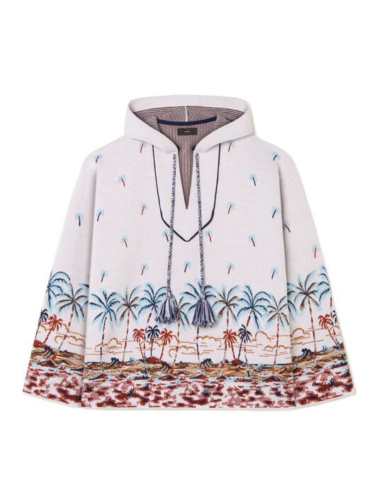 Alanui The Tale Of Hawaiian Hoodie Chalk-Sky Blue LMHU001R25KNI001