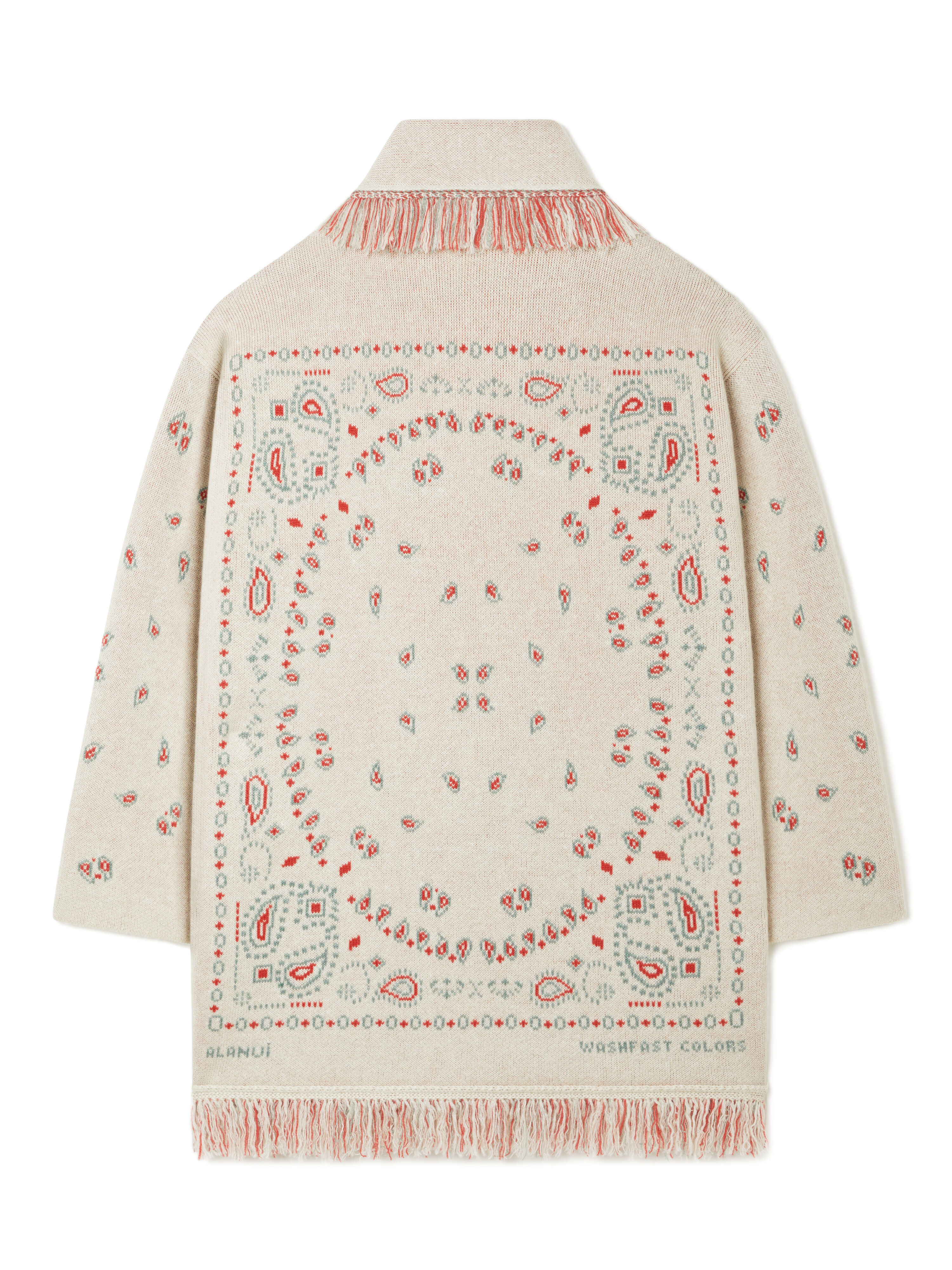ユリアン Bandana Jacquard Cardigan in Chalk-Coral for Women | Alanui®