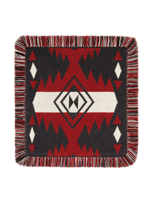Alanui Icon Jacquard Pillow Ruby-Charcoal LWZH001E25KNI002