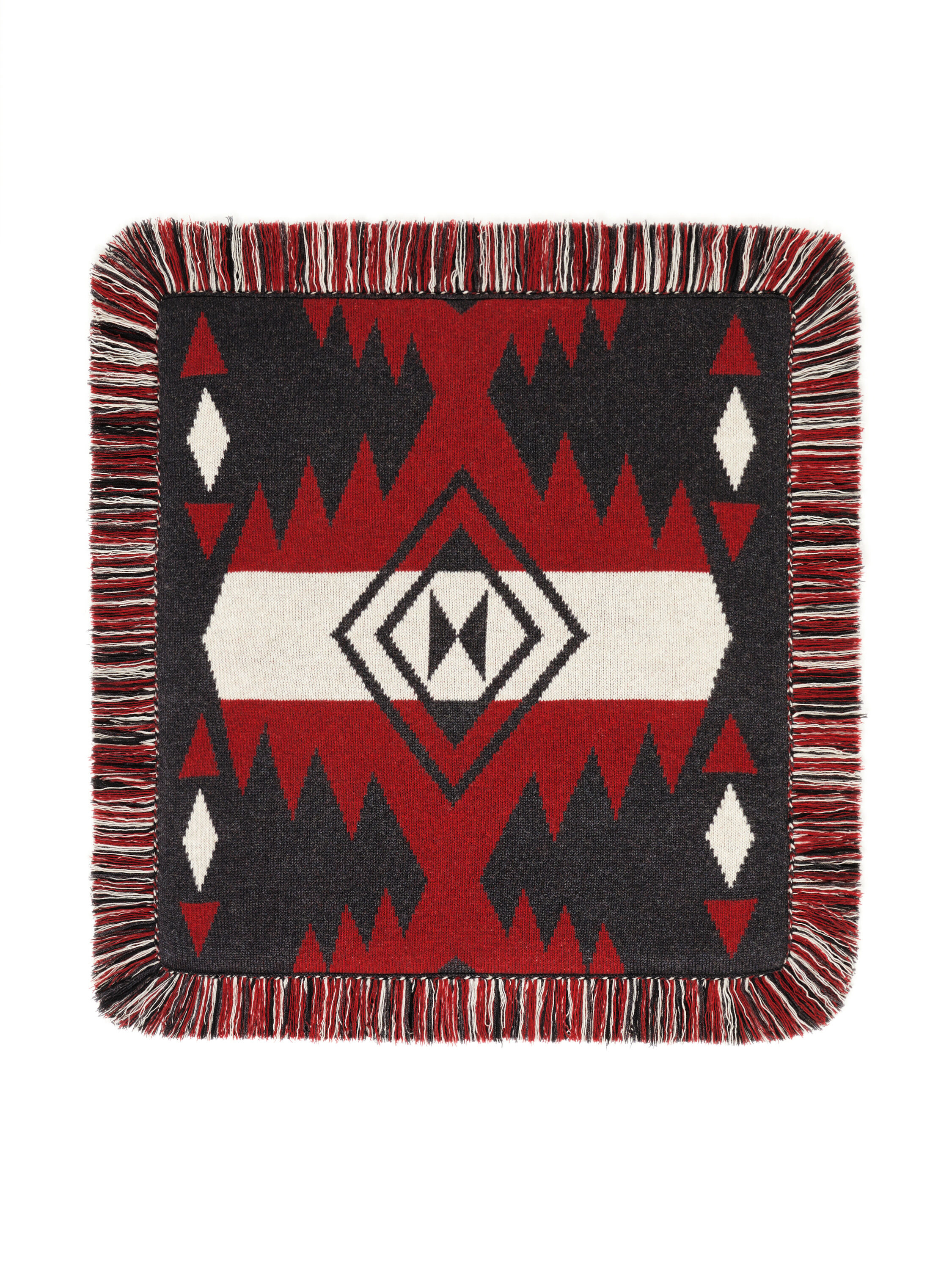 Alanui Icon Jacquard Pillow Ruby-Charcoal LWZH001E25KNI002