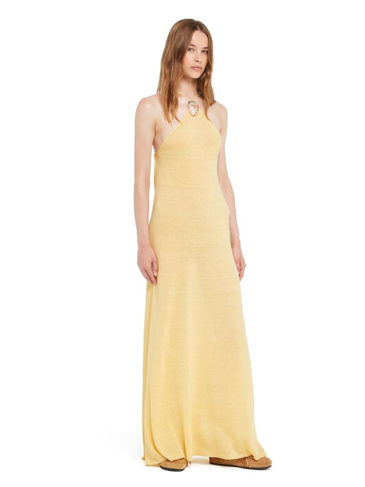 Alanui Mermaid Inside Halter Neck Dress Sunlight LWHI062R26KNI001