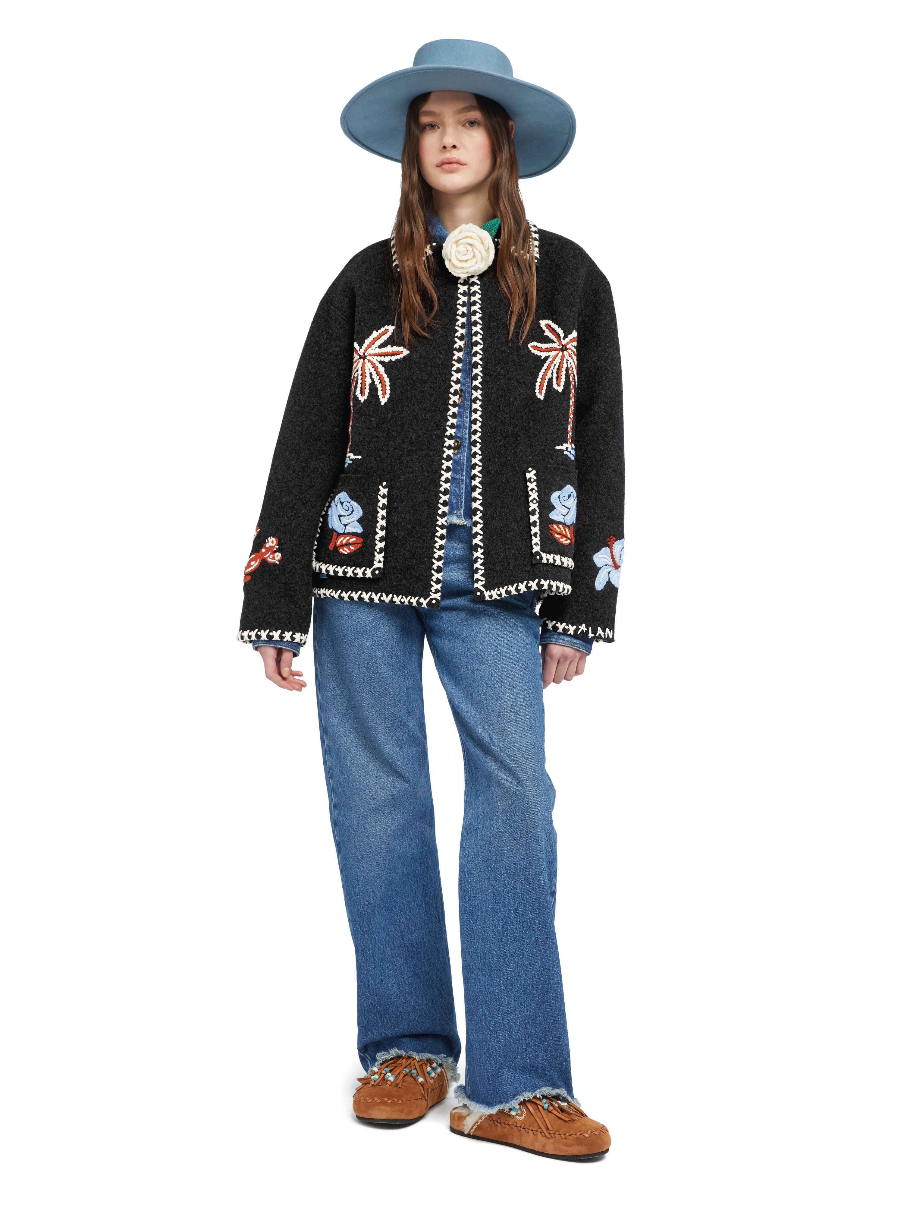 Alanui Remember Me Jacket Charcoal-Multicolor LWHQ01BE25KNI002