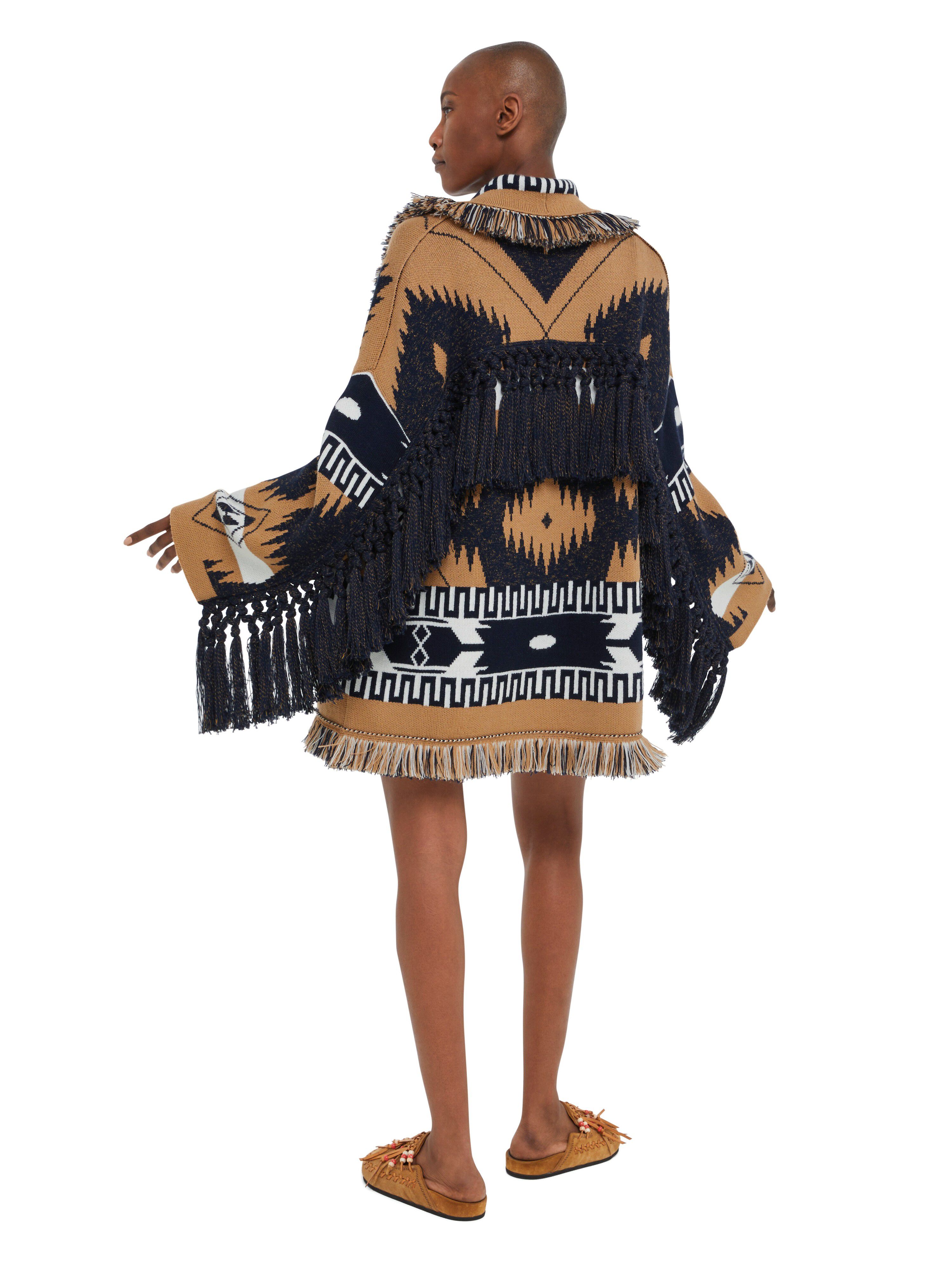 Alanui African Vibes Cardigan Deep Blue-Sand LWHB064R25KNI007
