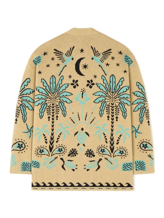 Alanui Echoes Of The Island Cardigan Sand-Parrot LMHB027R26KNI001 Alanui Echoes Of The Island Cardigan Sand-Parrot LMHB027R26KNI001