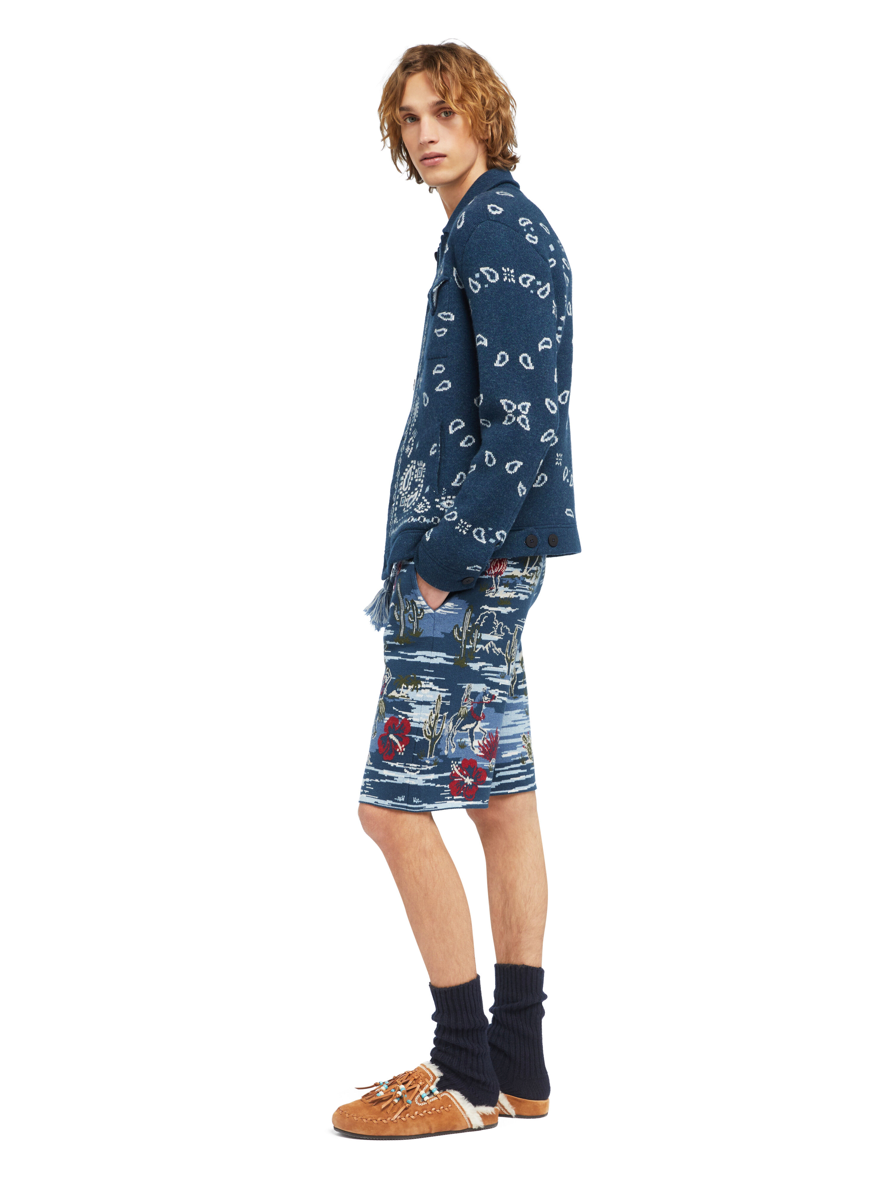 Alanui Tex-Hawaii Roundtrip Shorts Midnight-Multicolor LMHM004E25KNI003