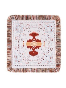 Alanui Bandana Jacquard Pillow Chalk-Marsala