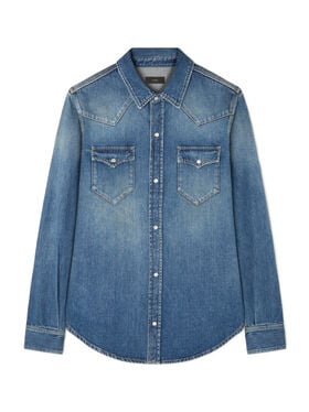 Alanui Medium Wash Denim Shirt Medium Wash Blue Denim