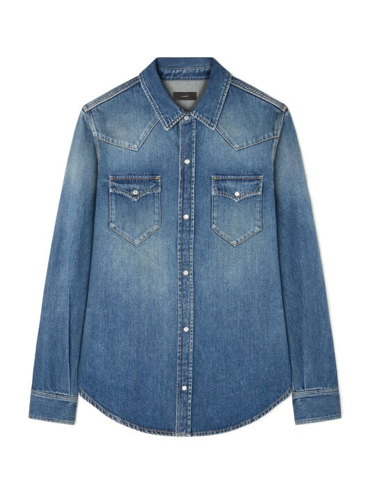 Alanui Medium Wash Denim Shirt Medium Wash Blue Denim LMYD007R26DEN003